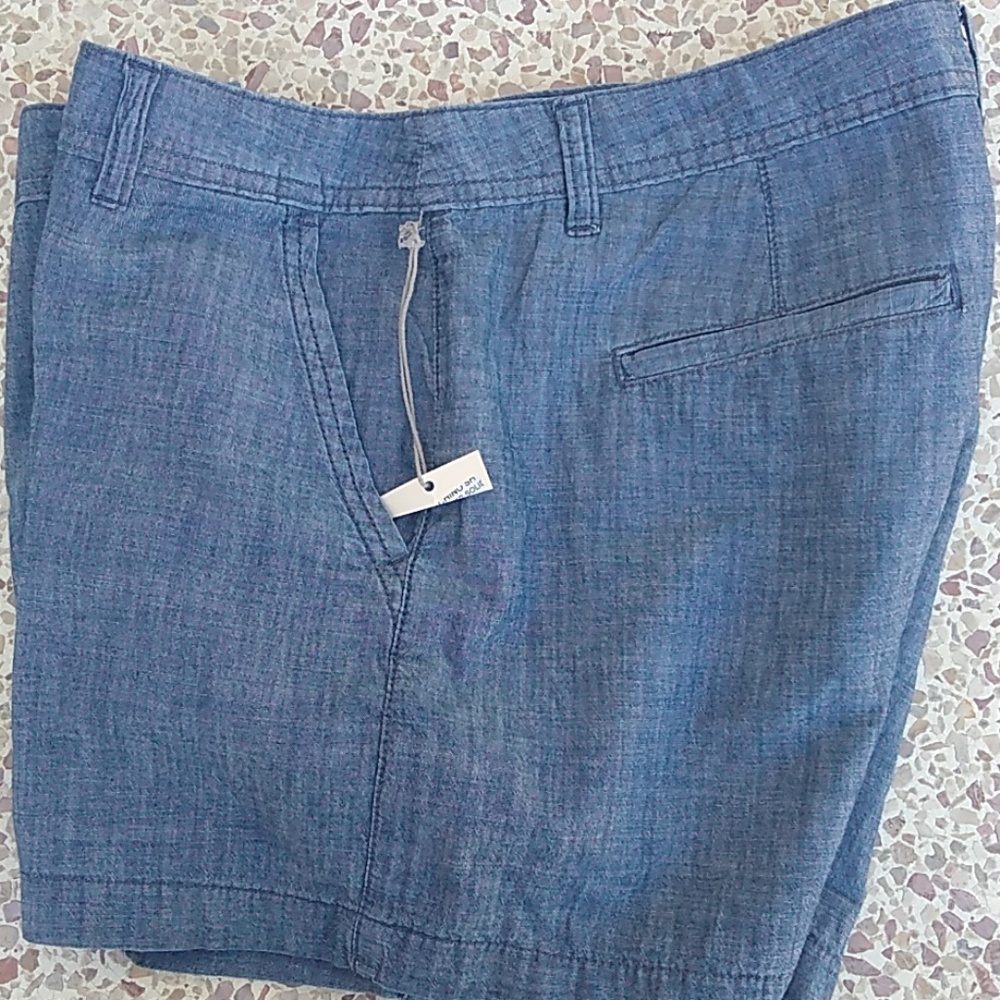 Cotton Chambray Shorts
